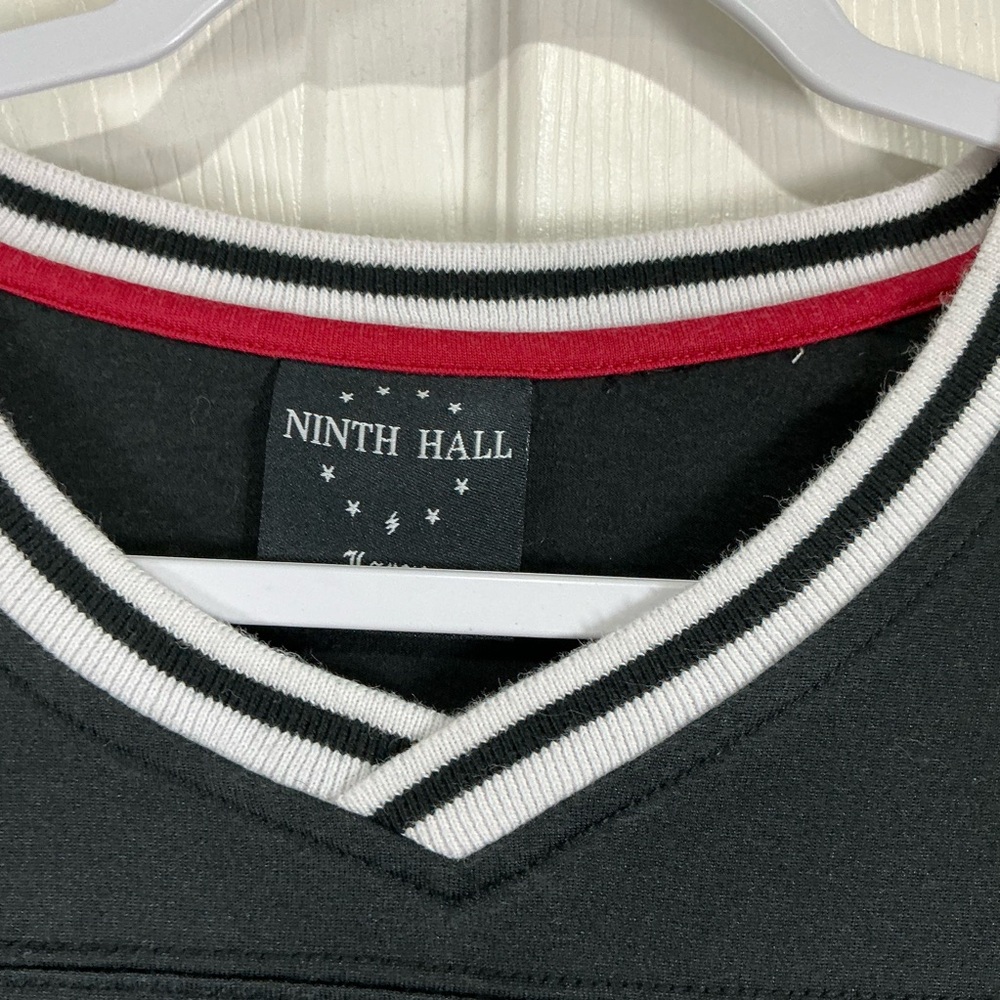 🤎 Ninth Hall Black Red and White “Hockey Jersey” Long Sleeve Shirt - Large - Picture 3 of 8